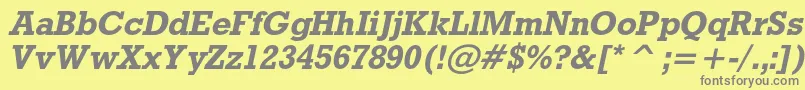 RodeocBolditalic-Schriftart – Graue Schriften auf gelbem Hintergrund