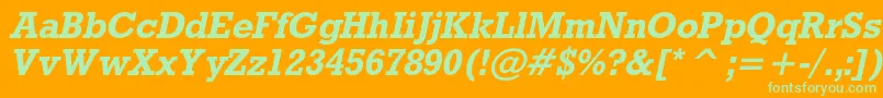 RodeocBolditalic Font – Green Fonts on Orange Background