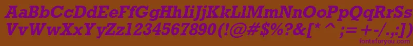 RodeocBolditalic Font – Purple Fonts on Brown Background