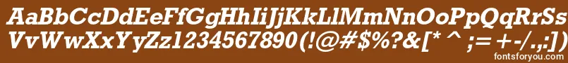 Czcionka RodeocBolditalic – białe czcionki na brązowym tle