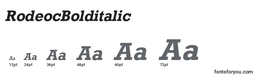 RodeocBolditalic Font Sizes