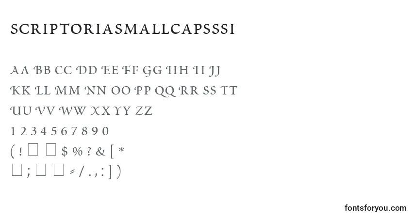 ScriptoriaSmallCapsSsi-fontti – aakkoset, numerot, erikoismerkit