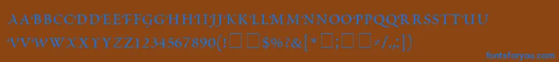 ScriptoriaSmallCapsSsi Font – Blue Fonts on Brown Background