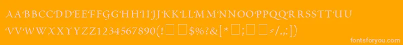 ScriptoriaSmallCapsSsi Font – Pink Fonts on Orange Background