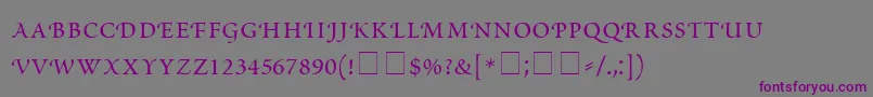 Czcionka ScriptoriaSmallCapsSsi – fioletowe czcionki na szarym tle