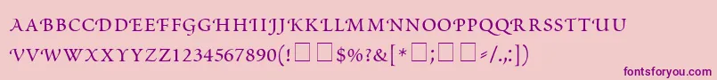 ScriptoriaSmallCapsSsi Font – Purple Fonts on Pink Background