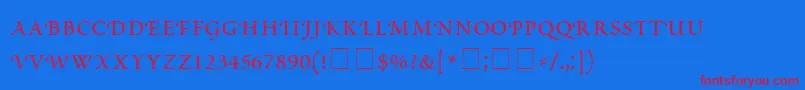 ScriptoriaSmallCapsSsi Font – Red Fonts on Blue Background