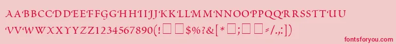 ScriptoriaSmallCapsSsi Font – Red Fonts on Pink Background