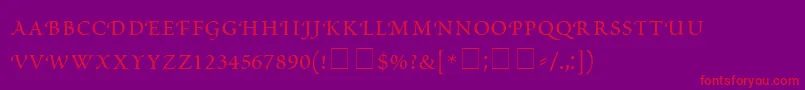 ScriptoriaSmallCapsSsi Font – Red Fonts on Purple Background