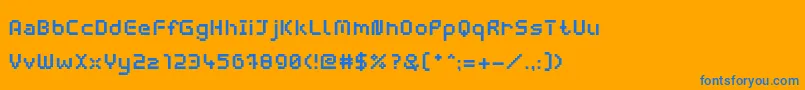 Czcionka WebpixelBitmapBold – niebieskie czcionki na pomarańczowym tle