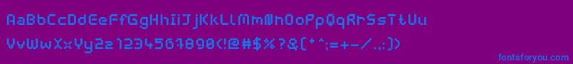 フォントWebpixelBitmapBold – 紫色の背景に青い文字