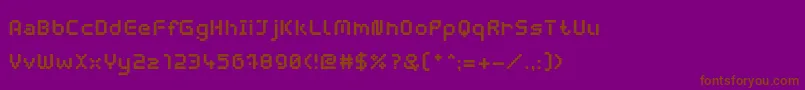 Czcionka WebpixelBitmapBold – brązowe czcionki na fioletowym tle