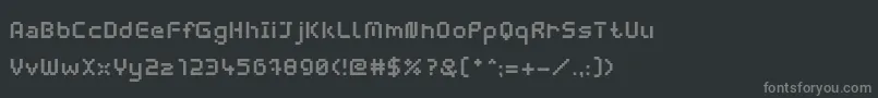 Fonte WebpixelBitmapBold – fontes cinzas em um fundo preto
