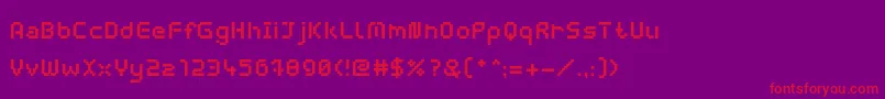 フォントWebpixelBitmapBold – 紫の背景に赤い文字