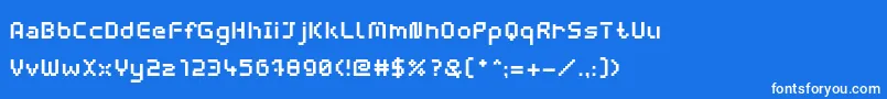 フォントWebpixelBitmapBold – 青い背景に白い文字