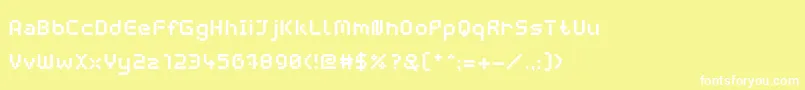 フォントWebpixelBitmapBold – 黄色い背景に白い文字