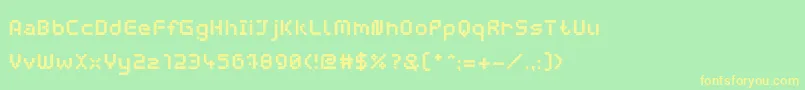 WebpixelBitmapBold-fontti – keltaiset fontit vihreällä taustalla