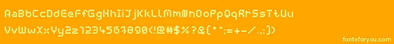 フォントWebpixelBitmapBold – オレンジの背景に黄色の文字