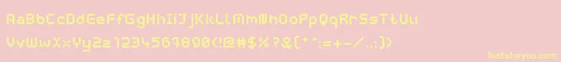 Czcionka WebpixelBitmapBold – żółte czcionki na różowym tle