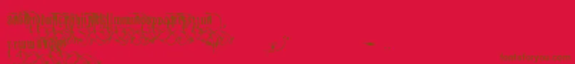 Kingjola Font – Brown Fonts on Red Background