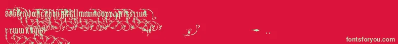 Kingjola Font – Green Fonts on Red Background