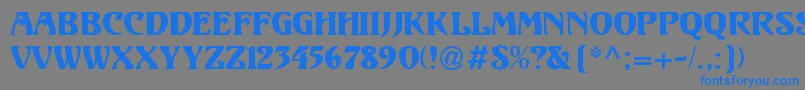 フォントUnicornRegular – 灰色の背景に青い文字