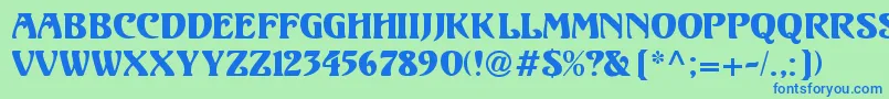 UnicornRegular Font – Blue Fonts on Green Background