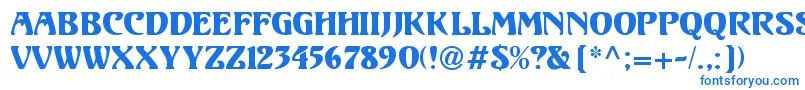 フォントUnicornRegular – 白い背景に青い文字