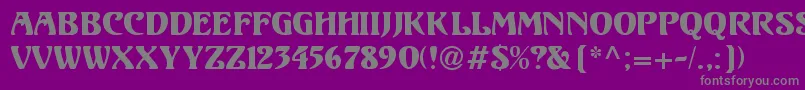 フォントUnicornRegular – 紫の背景に灰色の文字