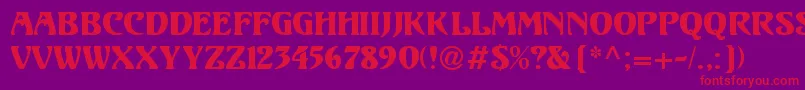 UnicornRegular Font – Red Fonts on Purple Background