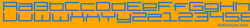 Fonte TechnotilDawn – fontes azuis em um fundo laranja