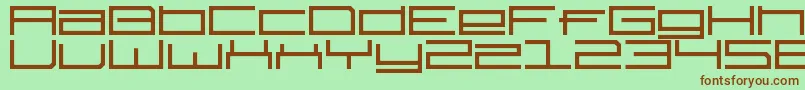 TechnotilDawn-Schriftart – Braune Schriften auf grünem Hintergrund