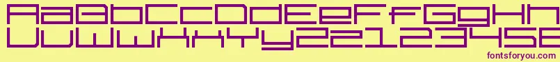 TechnotilDawn-Schriftart – Violette Schriften auf gelbem Hintergrund