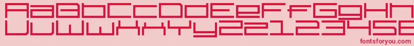 フォントTechnotilDawn – ピンクの背景に赤い文字