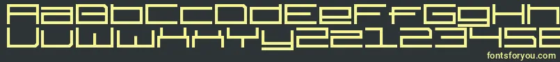 フォントTechnotilDawn – 黒い背景に黄色の文字