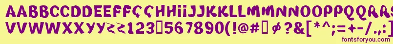 Wicks Font – Purple Fonts on Yellow Background