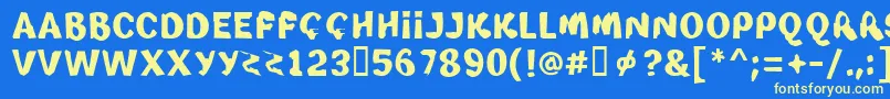 Wicks Font – Yellow Fonts on Blue Background