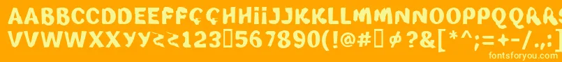 Wicks Font – Yellow Fonts on Orange Background