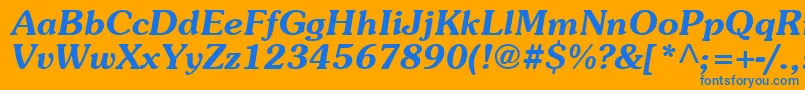 フォントAgpbo – オレンジの背景に青い文字