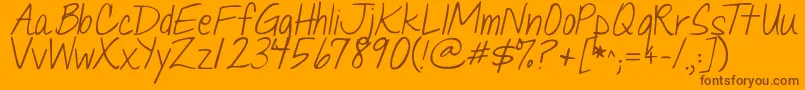 Jandaquicknote Font – Brown Fonts on Orange Background