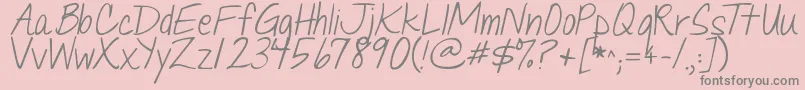 Jandaquicknote Font – Gray Fonts on Pink Background