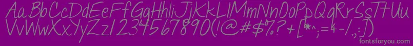 Jandaquicknote Font – Gray Fonts on Purple Background