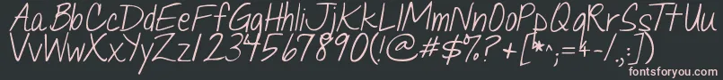 Jandaquicknote Font – Pink Fonts on Black Background