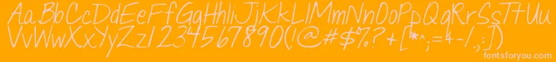 Jandaquicknote Font – Pink Fonts on Orange Background