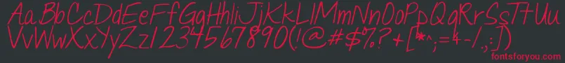 Jandaquicknote Font – Red Fonts on Black Background
