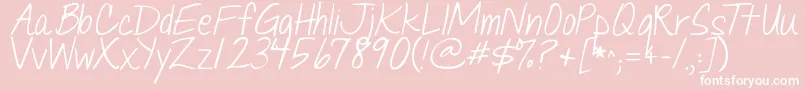 Jandaquicknote Font – White Fonts on Pink Background