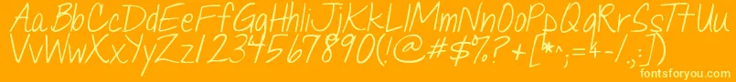 Jandaquicknote Font – Yellow Fonts on Orange Background