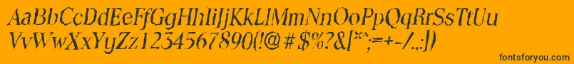 ToledorandomItalic Font – Black Fonts on Orange Background