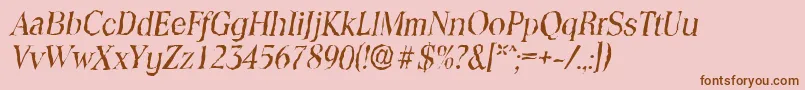 ToledorandomItalic Font – Brown Fonts on Pink Background