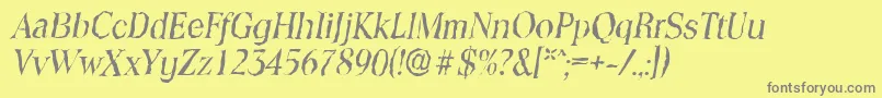 ToledorandomItalic Font – Gray Fonts on Yellow Background